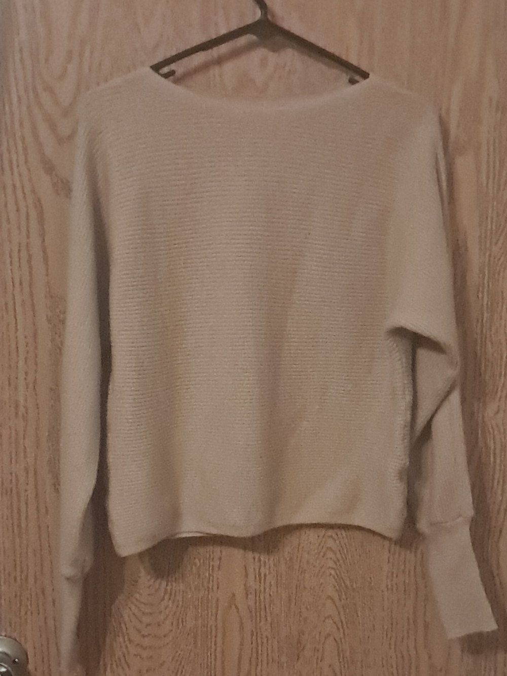 SHEIN Neutral Crew Neck Knit Sweater in Cream